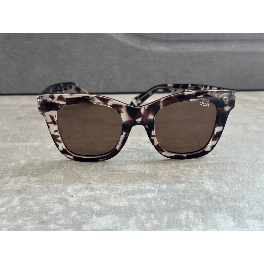 Quay After Hours Sunglasses Women OS Tortoise Polarized Oversized Square Cat Eye